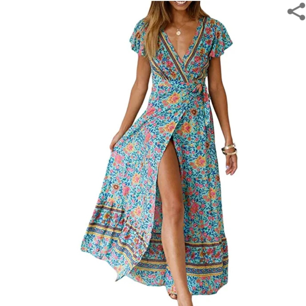Womens Summer Bohemian Print Wrap